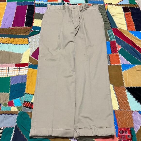 Vintage Bills Khakis Red Blanket Lined Beige Dress Pants 36Wx29L - Picture 1 of 7